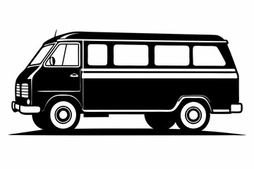 van line art silhouette vector illustration