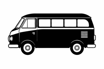 van line art silhouette vector illustration