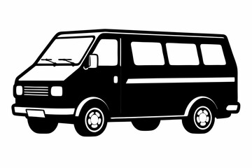 van line art silhouette vector illustration