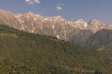 View of the Kullu Valley from the village of Vashisht in the state of Himachal Pradesh, India.