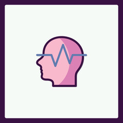 Vector icon depicting neurological activity or brain function analysis