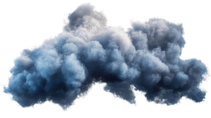 blue smoke isolated on white background