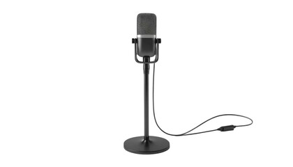 High-Resolution Microphone Close-Up: Crystal-Clear Audio Detail, Broadcast Quality, Studio Mic,     