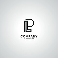 Obraz premium Modern LP PL Lettermark Logo Design for Corporate Branding.