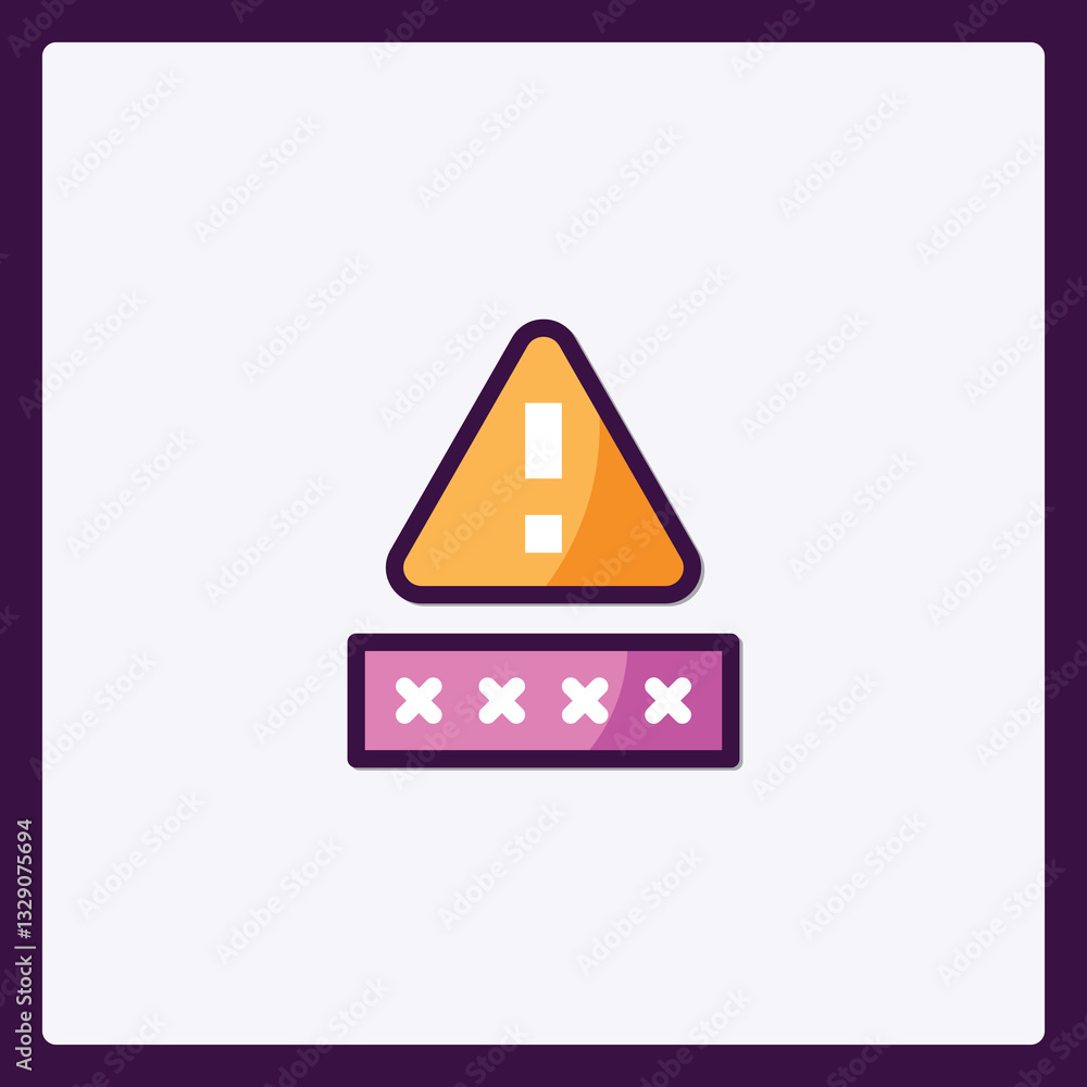 Poster security alert with masked password prompt icon displaying warning notification