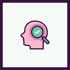 Searching Mind: Icon Representing Discovery, Analysis, and Validation Process