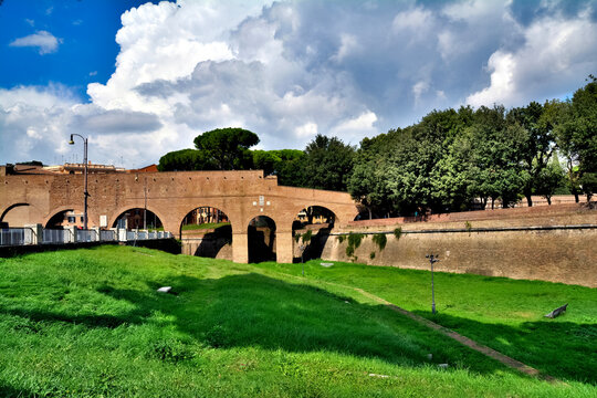 The Passetto di Borgo, an elevated passageway connecting the Vatican City with Castel Sant'Angelo, Rome