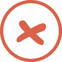 Red wrong icon, checkbox icon, incorrect