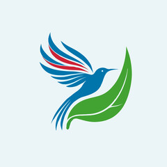 vector illustration logo of a bird