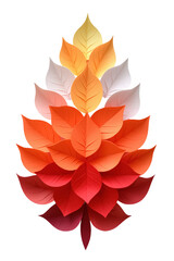 Gradient leaf pattern with autumn colors in symmetrical arrangement