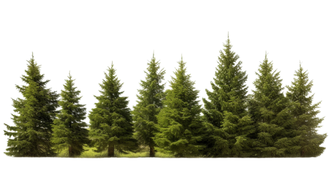 Coniferous forest on a transparent background png.

