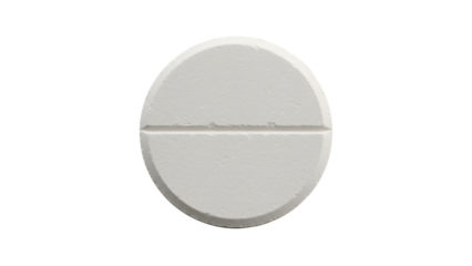 White round tablet isolated on transparent background Generative Ai.