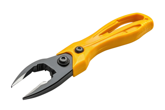 A Sleek, Yellow-handled Precision Tool, Perfect For Intricate Tasks, Showcasing A Sharp, Black Cutting Edge Against A Clean Isolated on Transparent Background
