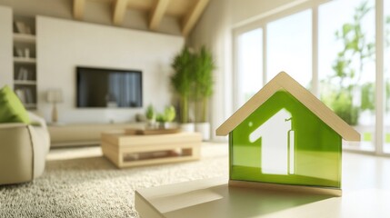 A smart home energy management system, modern living room with intelligent power controls, Home tech style