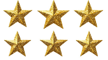Obraz premium set of golden glitter stars isolated on white background