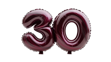 Maroon 30 balloons for a milestone