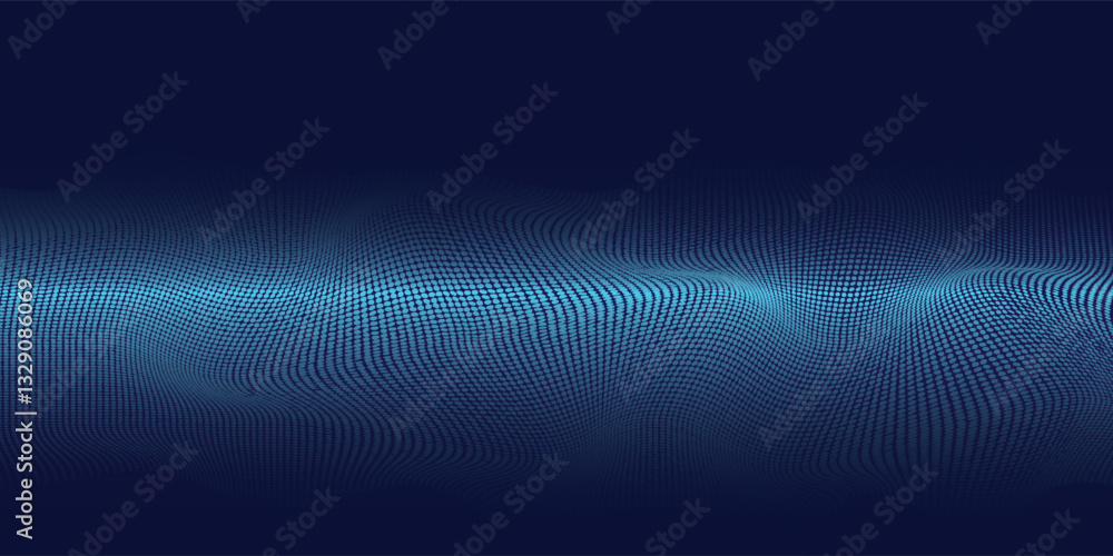 Poster abstract gradient wave of particles. big data. digital background. futuristic vector illustration.
