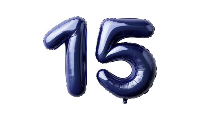 Balloon number fifteen in dark blue color