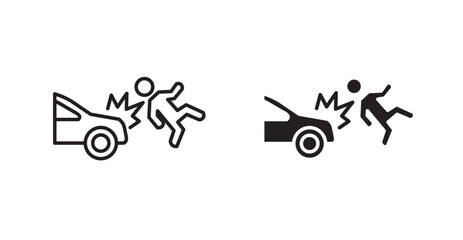 Accident line icon vector set.