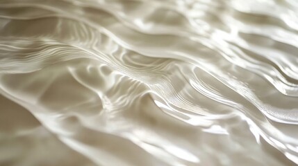 Fototapeta premium Textured Waves of Creamy Liquid Surface Captured in Soft Lighting for Modern Aesthetic Inspiration