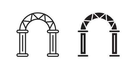 Archway line icon vector set.