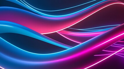 Fototapeta premium Dreamy Liquid Neon Light Swirls – Abstract Background Design