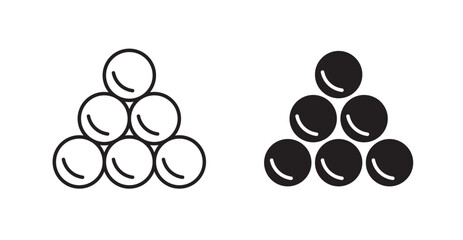 Ball pile line icon vector set.