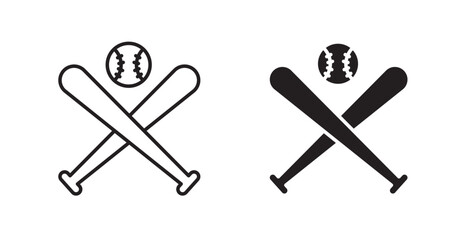 Baseball line icon vector set.
