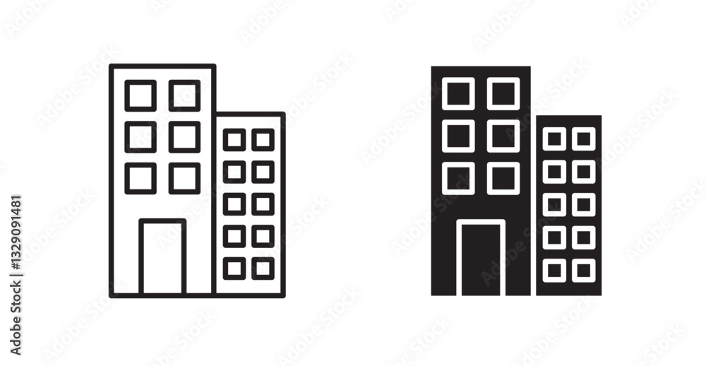 Poster build line icon vector set.