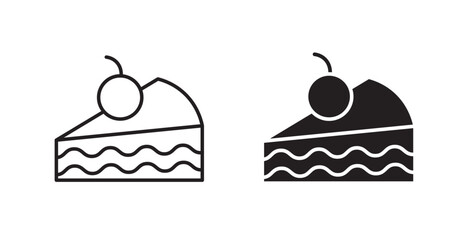 Cake-slice line icon vector set.