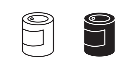 Can food line icon vector set.