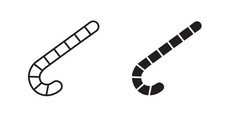 Candy cane line icon vector set.