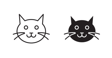 Cat line icon vector set.