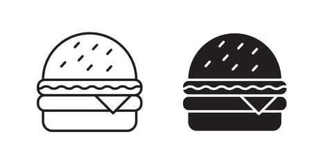 Cheese burger line icon vector set.
