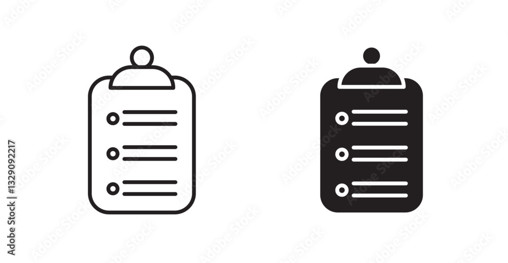 Poster clipboard line icon vector set.