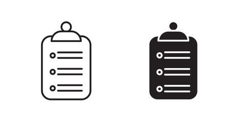 Clipboard line icon vector set.