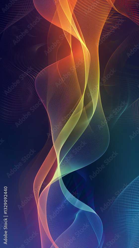 Poster an elegant and modern wallpaper with a gradient mesh design, blending smooth transitions of colors t