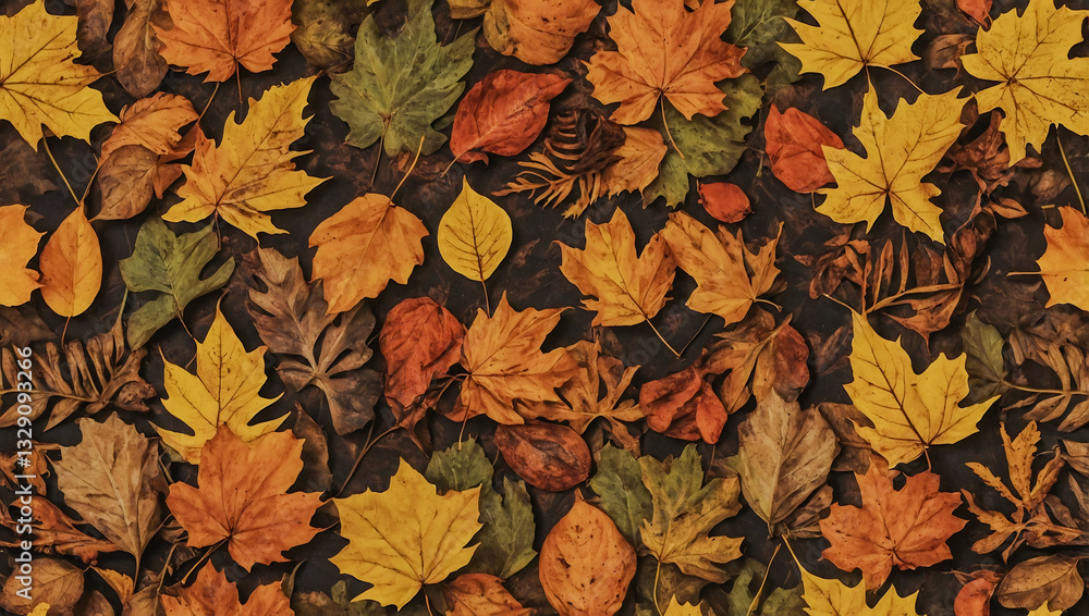 Poster fall seamless pattern design.