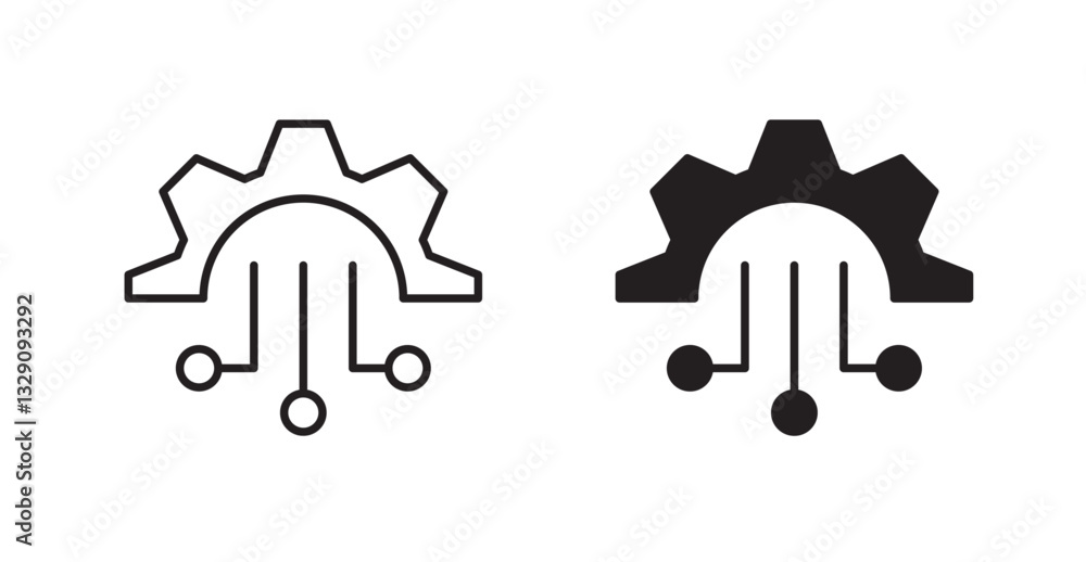 Poster digital transformation line icon vector set.