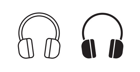 Ear muffs line icon vector set.