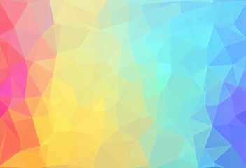 Obraz premium Vibrant rainbow polygon backdrop, geometric vector frame, hex, trendy