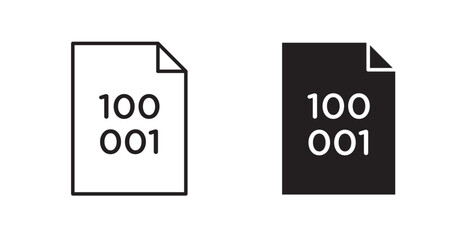 File Binary line icon vector set.