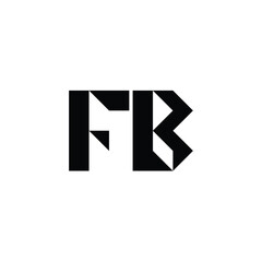 Obraz premium FB monogram logo design letter text name symbol monochrome logotype alphabet character simple logo