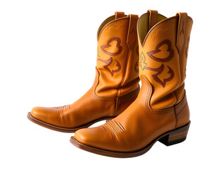 Cowboy boots isolated on a transparent background