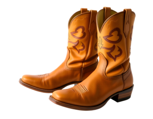 Cowboy boots isolated on a transparent background