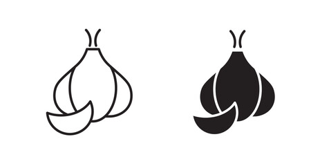 Garlic line icon vector set.