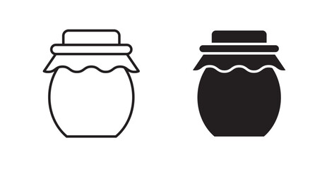 Honey pot line icon vector set.