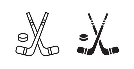 Hockey sticks line icon vector set.