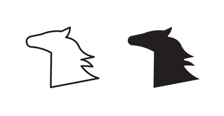 Horse line icon vector set.