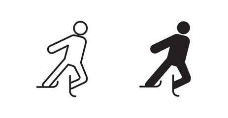 Ice skate line icon vector set.